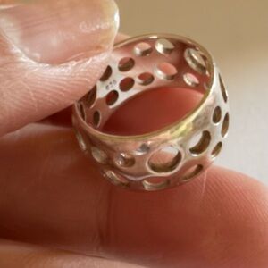 Elegant Real Silver Ring with Circular Cutouts